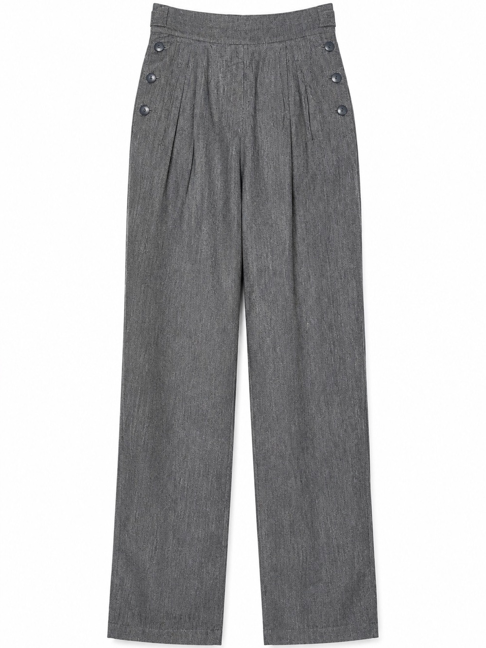 Vintage Seeler High Waist Sailor Trousers Gray Button Front EU 40